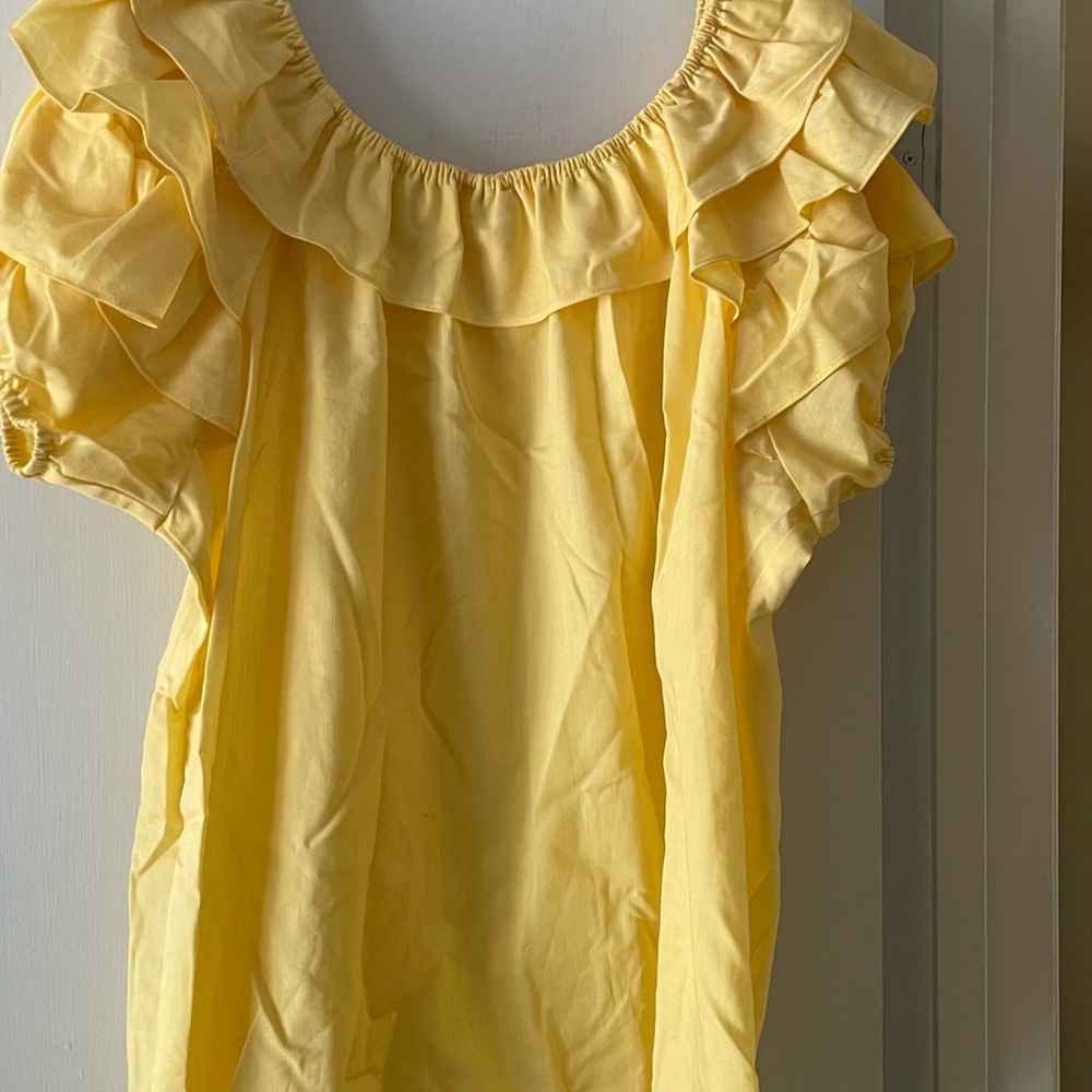 Yellow Ruffled Women's Top - Picture 2 of 5